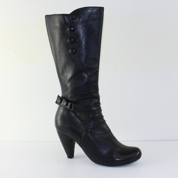 Miz Mooz Tall Black Leather Shelia Boots (6.5 US) - Picture 4 of 13